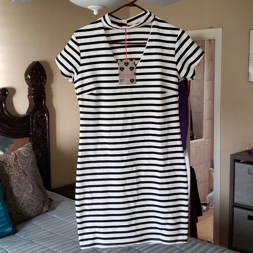 Stripe Boohoo Dress.